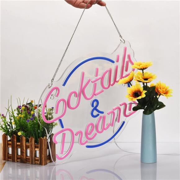 Cocktails and Dreams Movie LED Neon Sign Light Wall Decor Bar Party Man Cave NEW - Picture 5 of 7